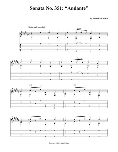 Sonata No. 351: “Andante” (arr. Mark Phillips)