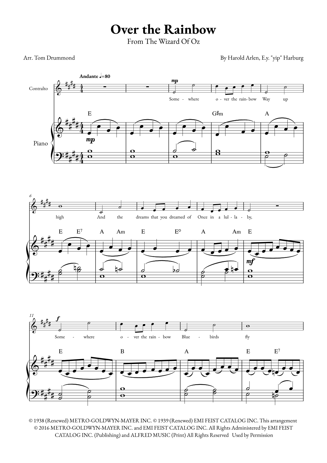 Over The Rainbow (arr. Tom Drummond)