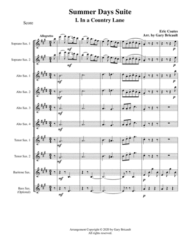 Summer Days - I. In a Country Lane (arr. Gary Bricault)