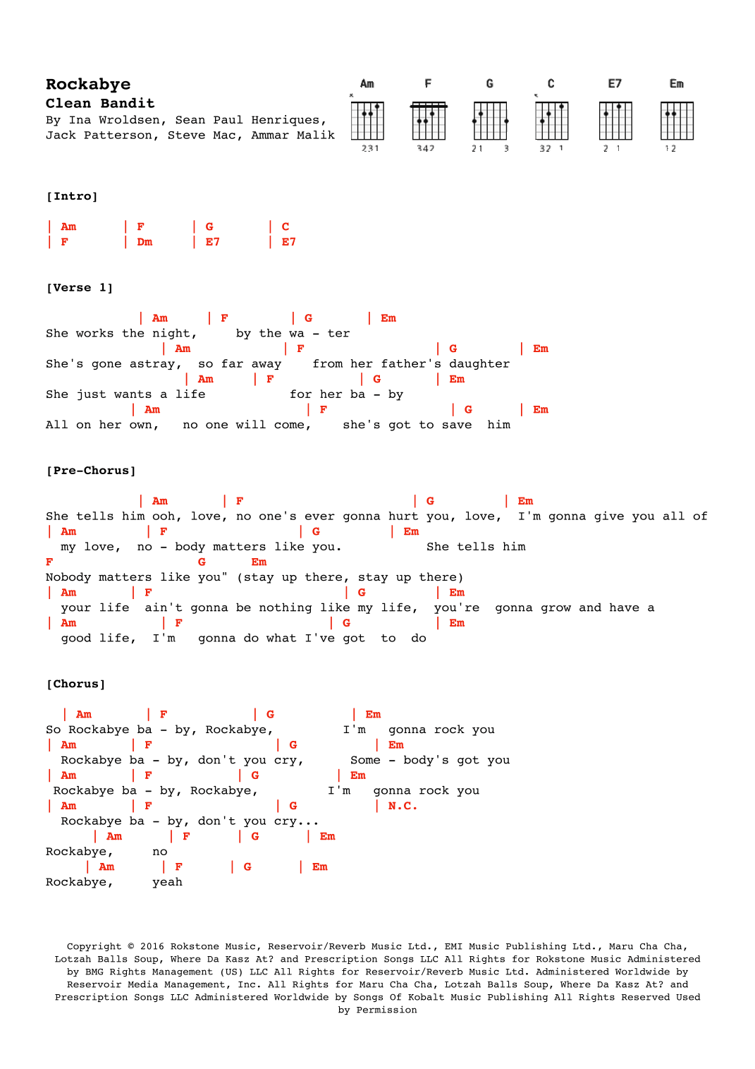 Rockabye (arr. Alex Davis)
