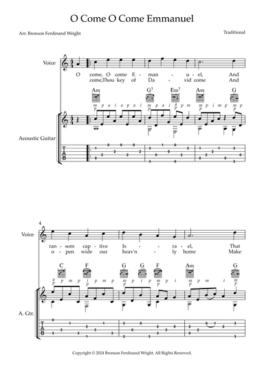 O Come, O Come, Emmanuel (arr. Bronson Ferdinand Wright)