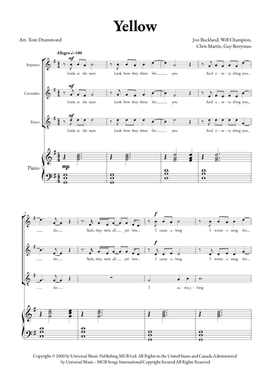 Yellow (arr. Tom Drummond)
