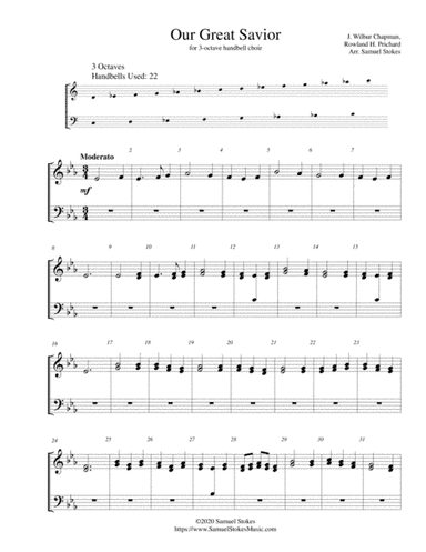 Our Great Savior (Jesus, What a Friend for Sinners) - for 3-octave handbell choir (arr. Samuel Stokes)