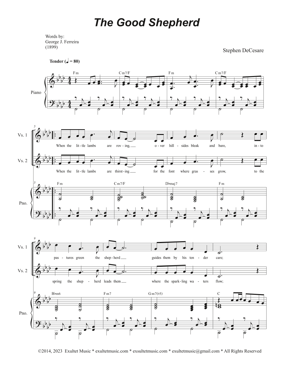 The Good Shepherd (Vocal Quartet - (SATB)