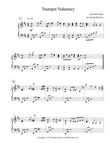 Trumpet Voluntary by Jeremiah Clarke - Piano Solo (arr. Joseph Burrows)