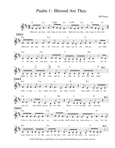 Psalm 1:  Blessed Are They