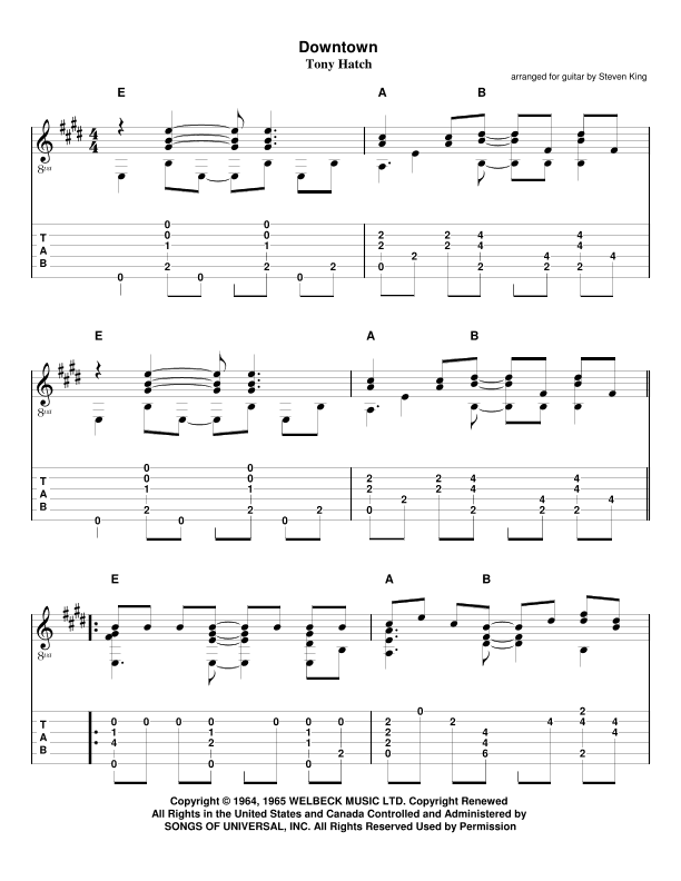 Downtown (arr. Steven King)