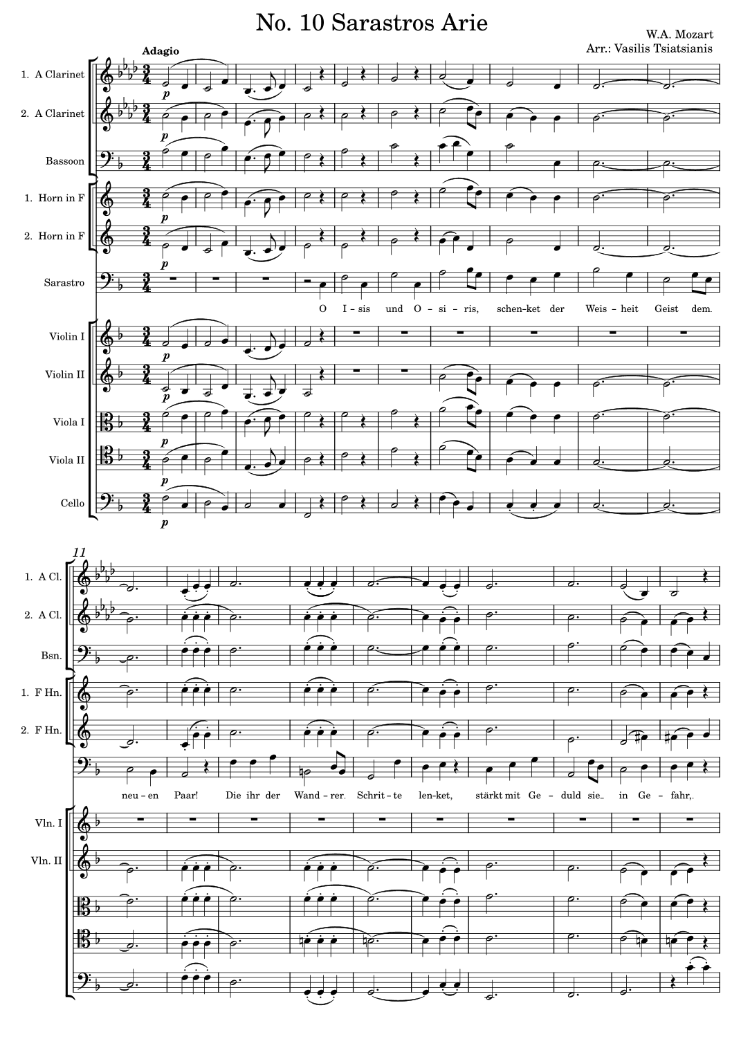 W.A.Mozart - O Isis und Osiris - Zauberflöte, Sarastro's Aria - Chamber Orchestra Version (arr. Vasilis Tsiatsianis)