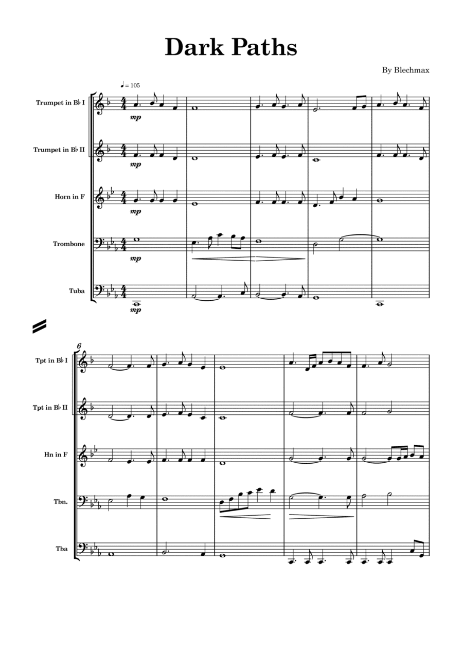 Dark Paths for Brass Quintet