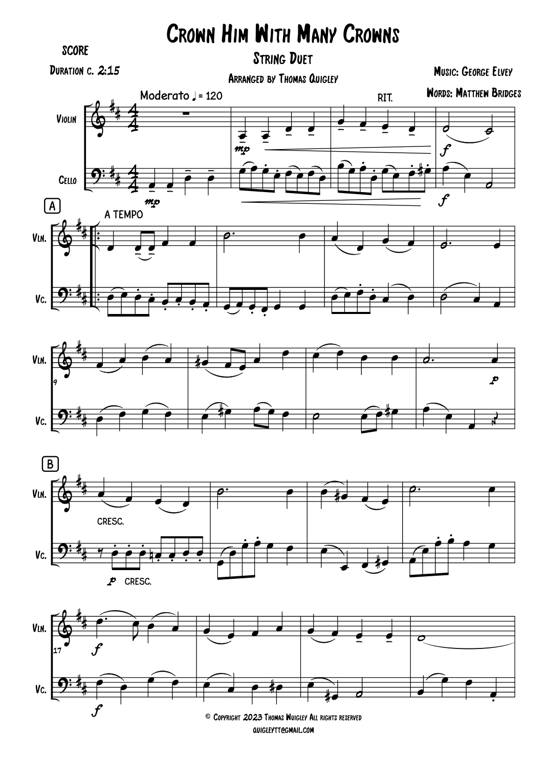Crown Him With Many Crowns (arr. Thomas Quigley)