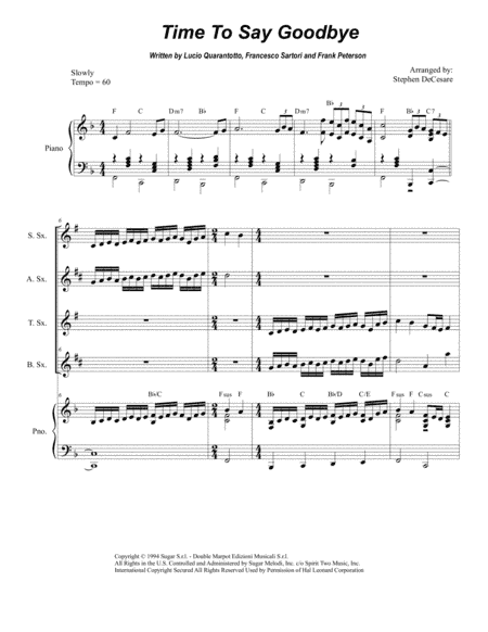 Time To Say Goodbye (arr. Stephen DeCesare)