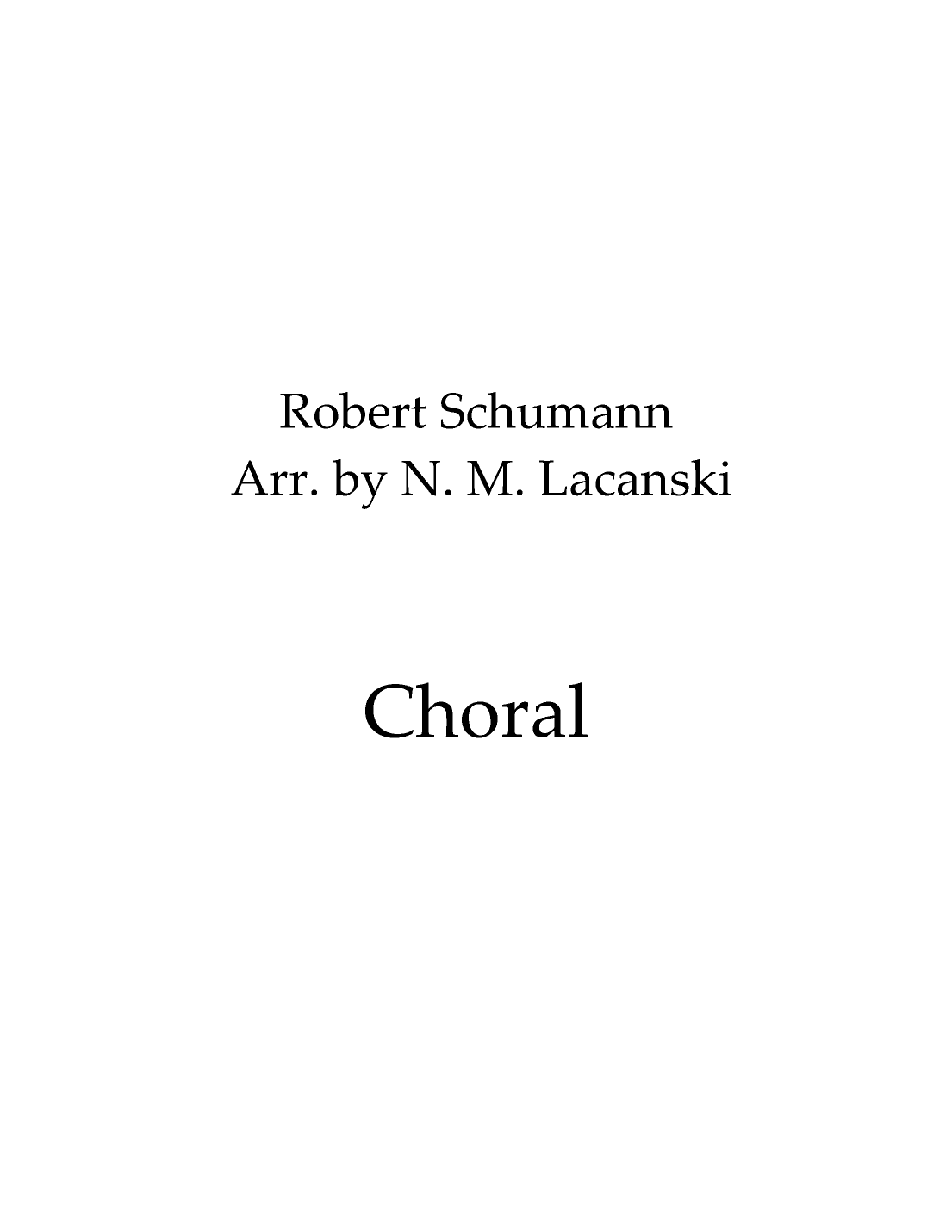 Choral (arr. Nick M Lacanski)