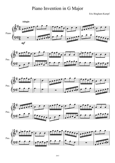 Piano Invention in G Major