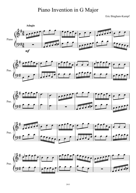 Piano Invention in G Major