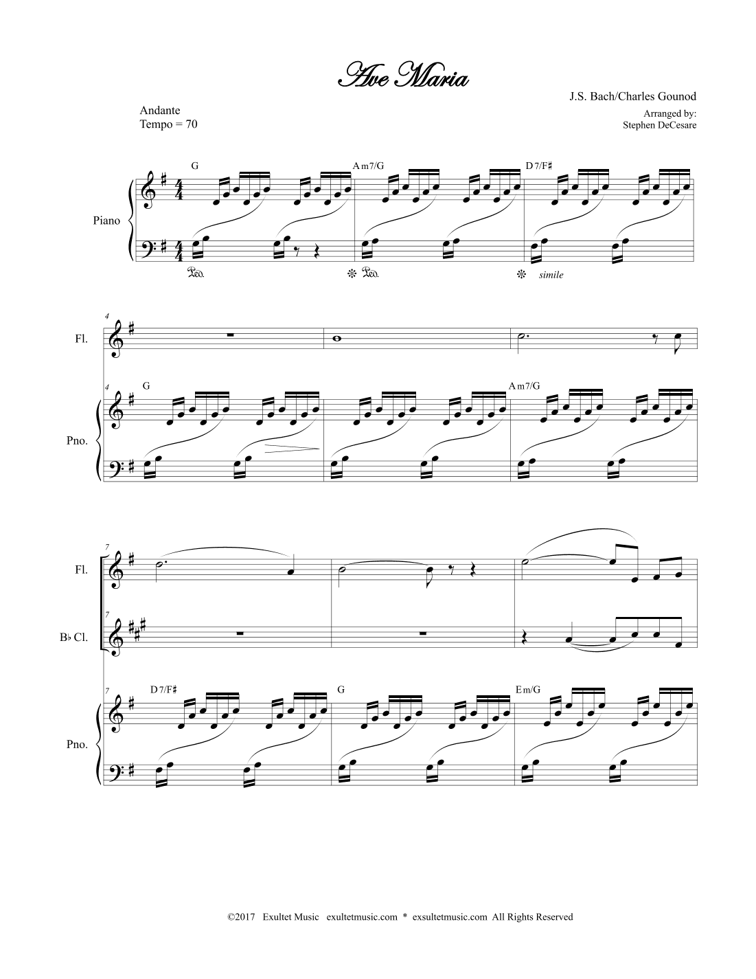 Ave Maria (Duet for Flute and Bb-Clarinet) (arr. Stephen DeCesare)