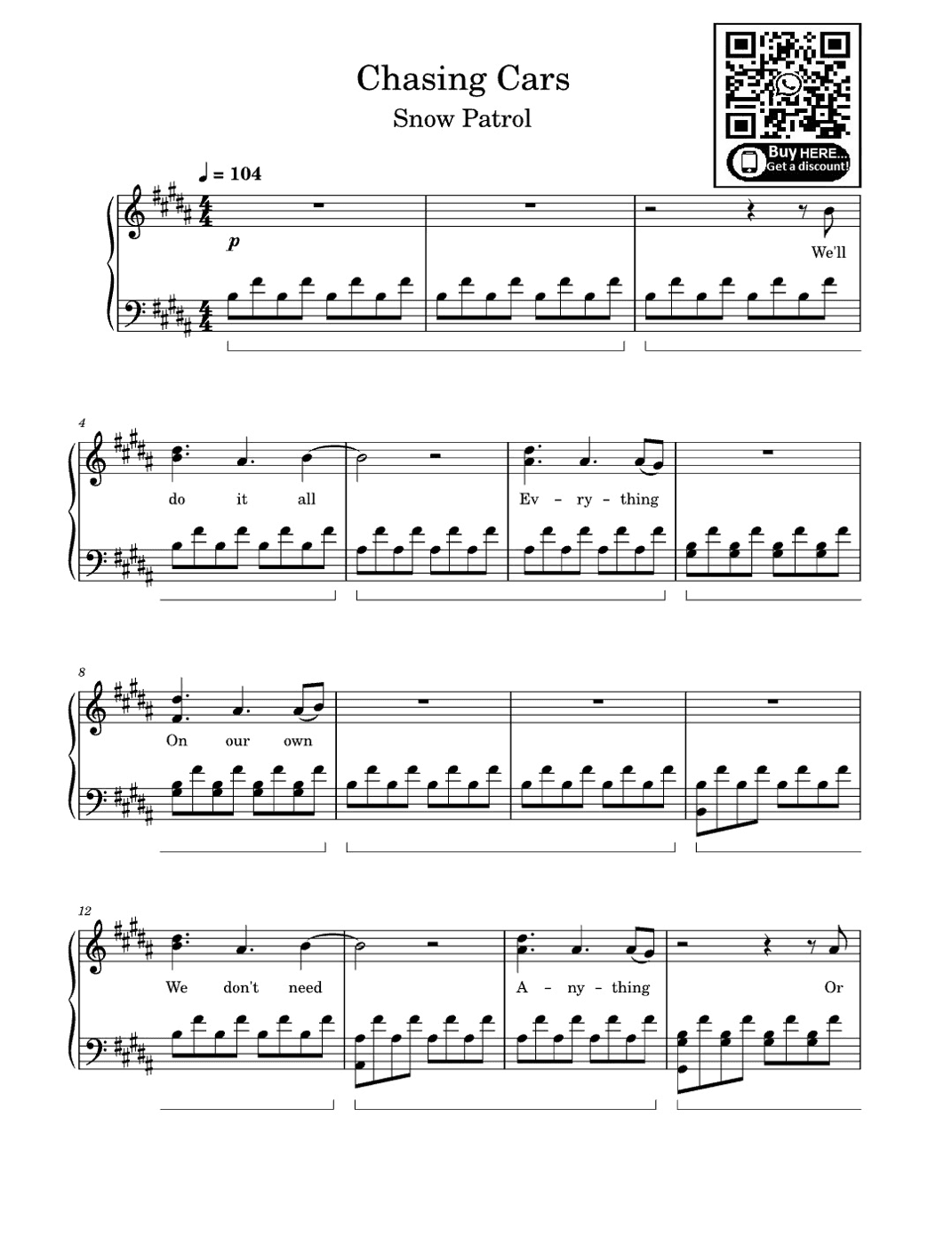 Chasing Cars (arr. eduardo)