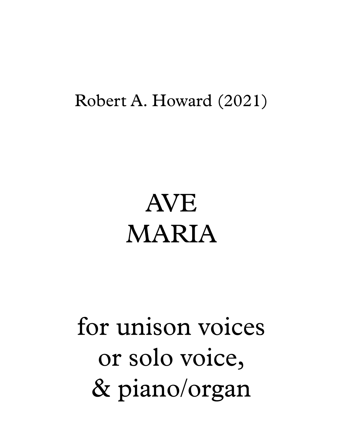 Ave Maria (Unison/solo voice version)
