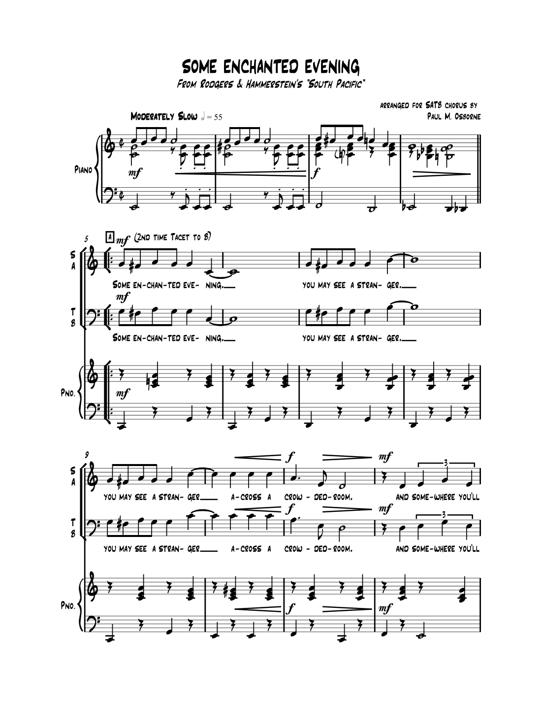 Some Enchanted Evening (arr. Paul M. Osborne)