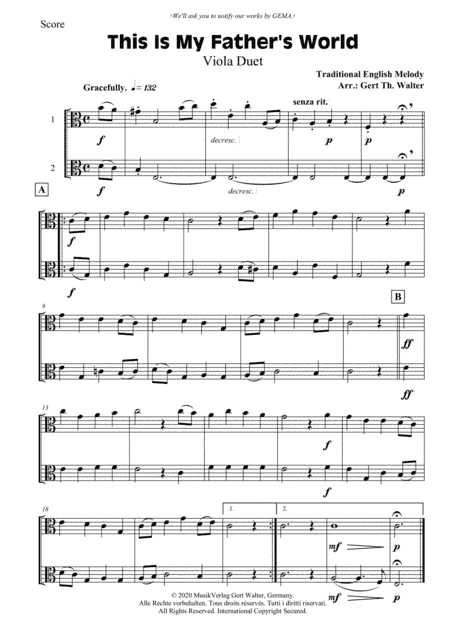 This Is My Father's World (arr. Gert Th. Walter)