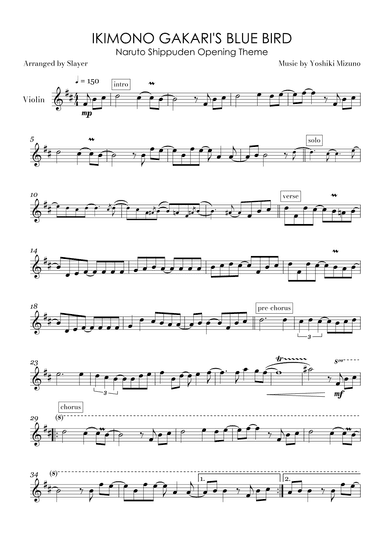 Ikimono Gakari's Blue Bird (arr. Slayer)