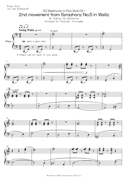 2nd movement from Symphony No.5 in Waltz (arr. Tsuyoshi Yoroiguma)