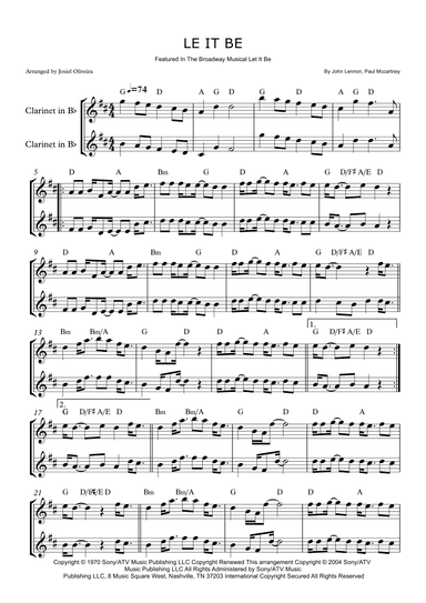 Let It Be (arr. Josiel Oliveira)