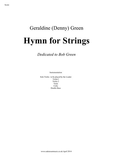 Hymn For Strings  (Standard Arrangement)