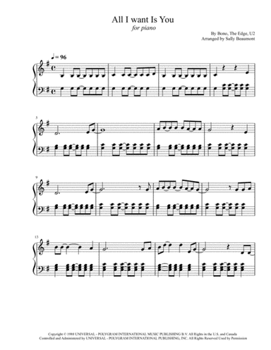 All I Want Is You (arr. Sally Beaumont)