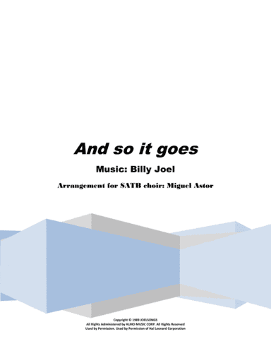 And So It Goes (arr. Miguel Astor)