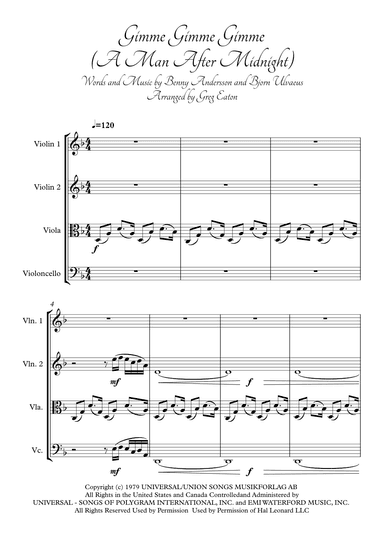 Gimme! Gimme! Gimme! (a Man After Midnight) (arr. Greg Eaton)