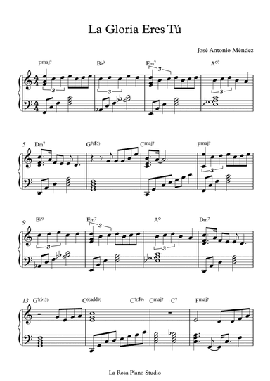 La Gloria eres Tú (arr. La Rosa Piano Studio)