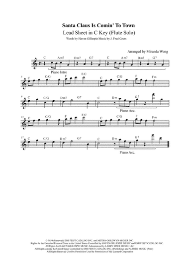 Santa Claus Is Comin' To Town (arr. Miranda Wong)