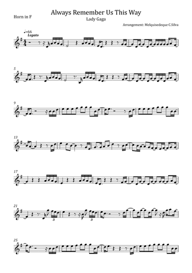 Always Remember Us This Way (arr. Melquisedeque C.Silva)