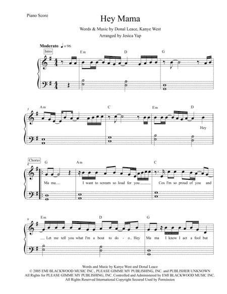 Hey Mama (arr. Jesica Yap)