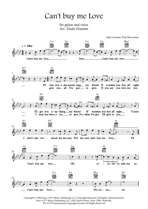 Can't Buy Me Love (arr. Duda Oriontte)
