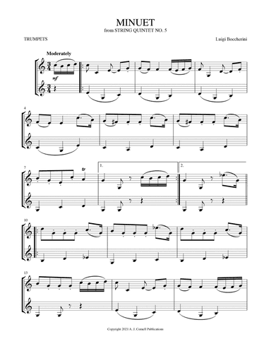 Minuet (from String Quintet No. 5) (arr. Mark Phillips)