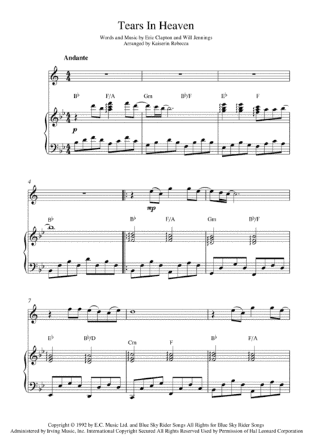 Tears In Heaven (arr. Kaiserin Rebecca)