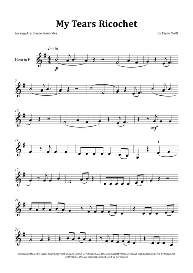 My Tears Ricochet (arr. Glauco Fernandes)