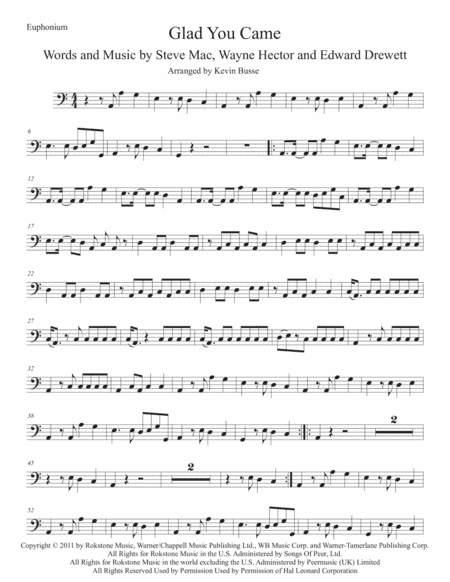 Glad You Came (arr. Kevin Busse)