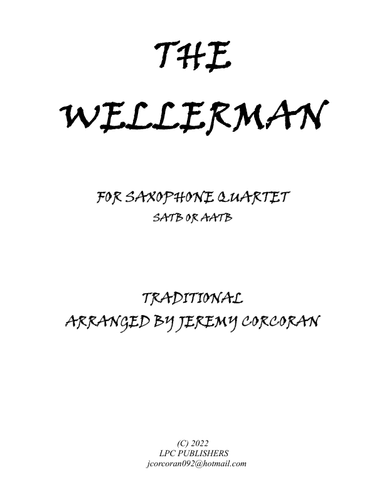 The Wellerman for Saxophone Quartet (SATB or AATB) (arr. Jeremy Corcoran)