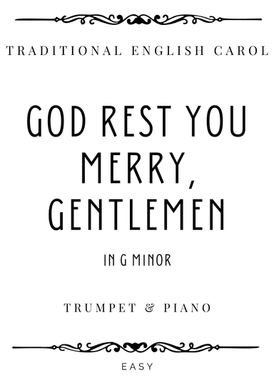 God Rest You Merry, Gentlemen in G minor - Easy (arr. Piacere Music Sheets)