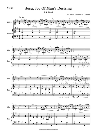 Jesu, Joy Of Men's Desiring (Bach) (arr. Fabio Eduardo de Oliveira)