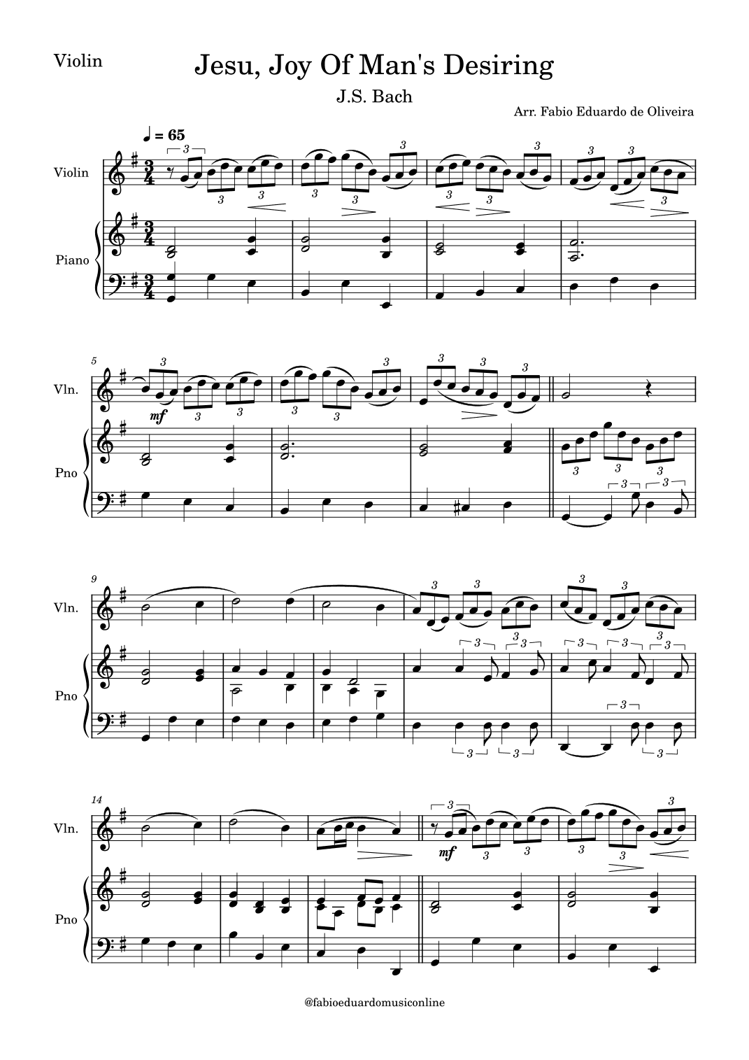 Jesu, Joy Of Men's Desiring (Bach) (arr. Fabio Eduardo de Oliveira)