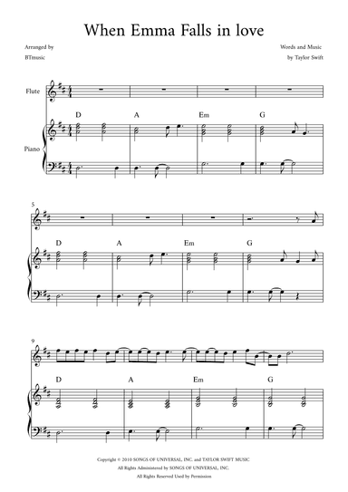 When Emma Falls In Love (arr. BTmusic)