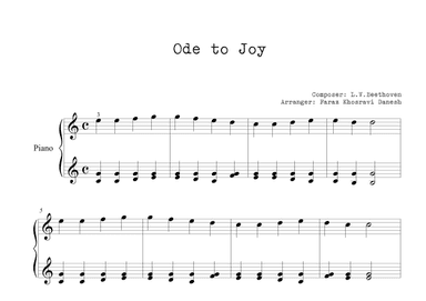 Ode to Joy - Piano (arr. Faraz Khosravi Danesh)