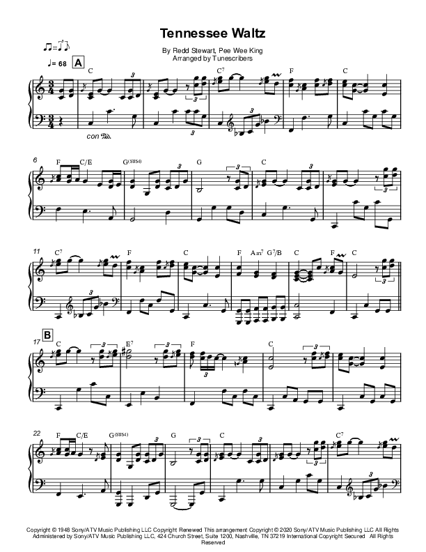 Tennessee Waltz (arr. Tunescribers)