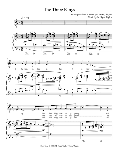 The Three Kings : a Christmas Carol for Medium Voice & Piano