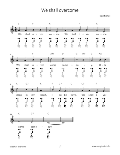 We shall overcome (arr. songbooks.info)