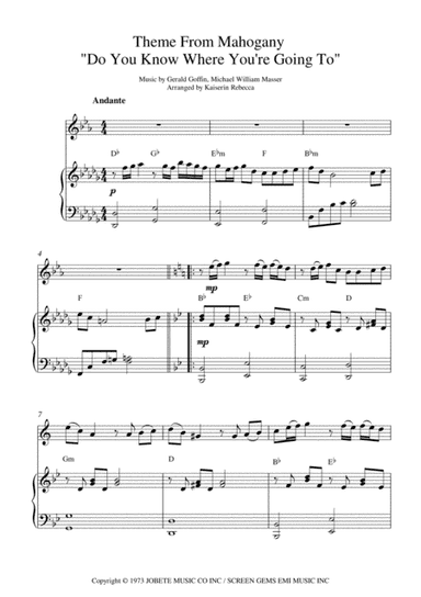 Do You Know Where You're Going To? (arr. Kaiserin Rebecca)