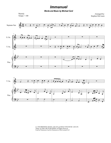 Immanuel (arr. Stephen DeCesare)
